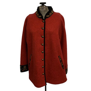 Women's Icelandic Design Red Wool Blend Jacket M